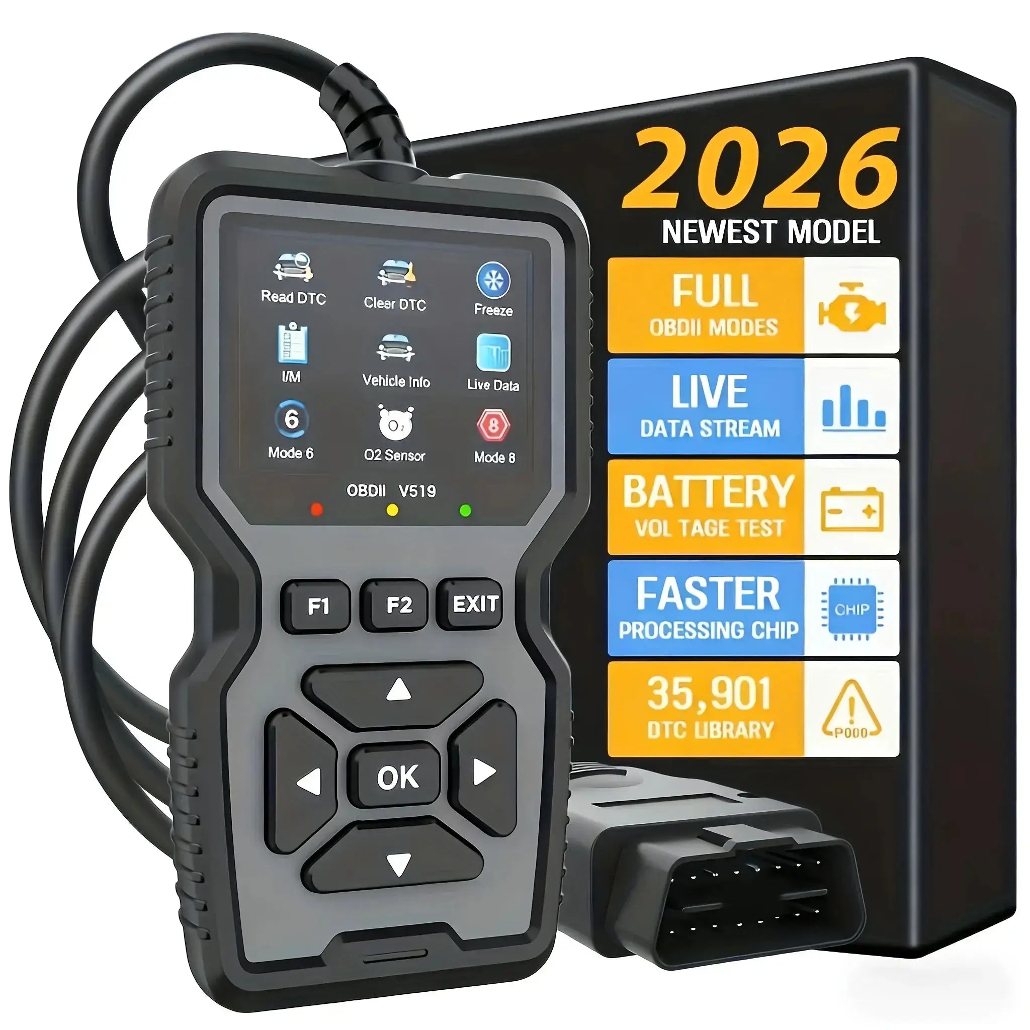 Skaner OBD2 V519 do diagnostyki silnika i błędówSkaner OBD2 V519 do diagnostyki silnika i błędów Uprość diagnostykę swojego samochodu dzięki skanerowi OBD2 V519, który pomaga szybko odczytywać i usuwać kody błędów silnika. Szybka diagnostyka: Umożliwia od