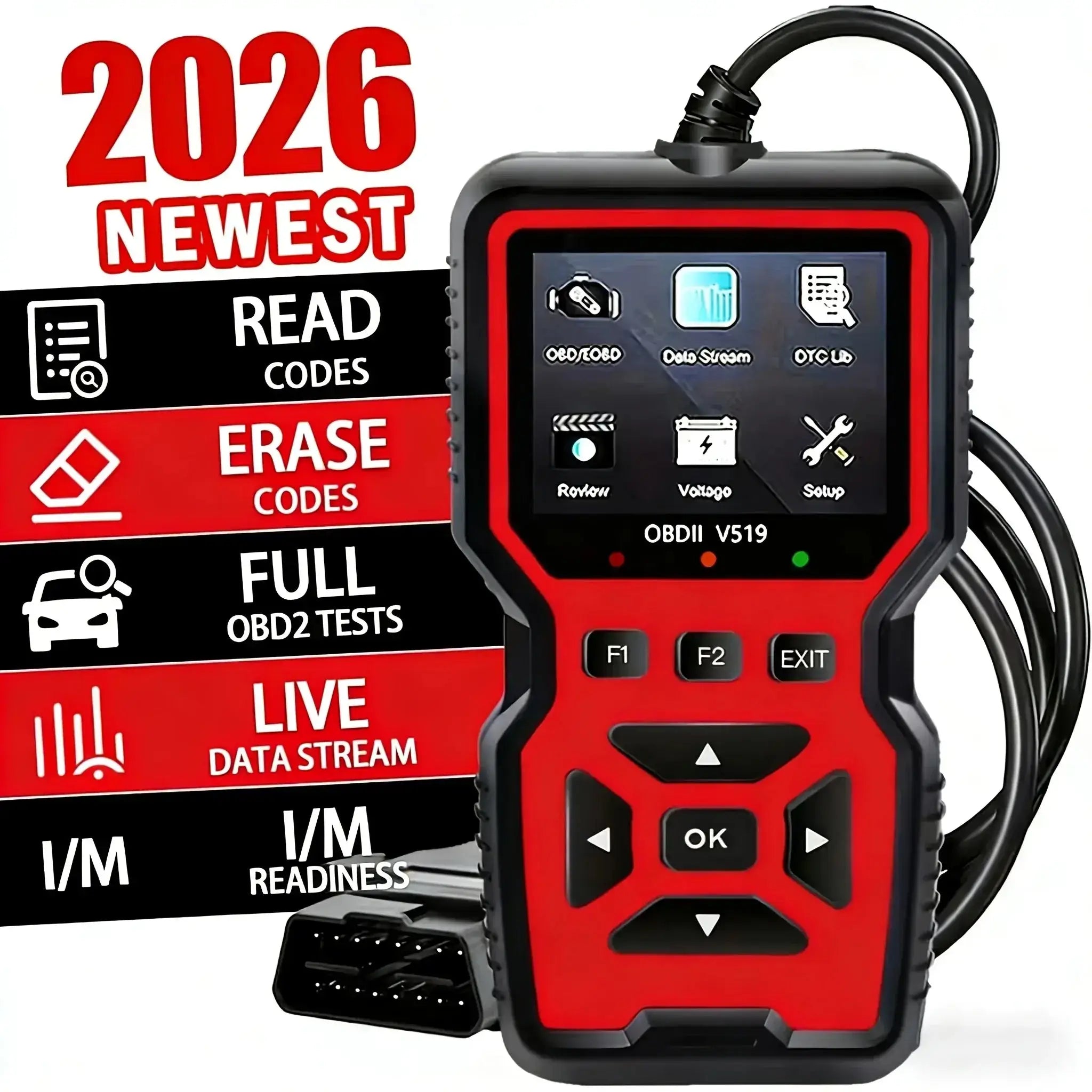Skaner OBD2 V519 do diagnostyki silnika i błędówSkaner OBD2 V519 do diagnostyki silnika i błędów Uprość diagnostykę swojego samochodu dzięki skanerowi OBD2 V519, który pomaga szybko odczytywać i usuwać kody błędów silnika. Szybka diagnostyka: Umożliwia od